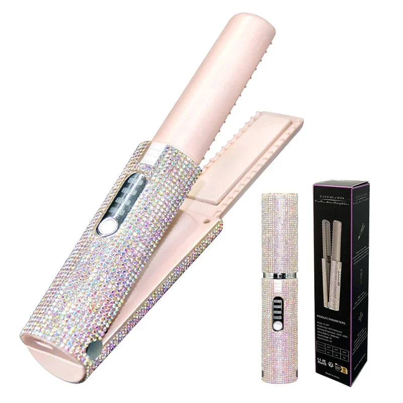 2-IN-1 Wireless Travel Hair Straightener Curler