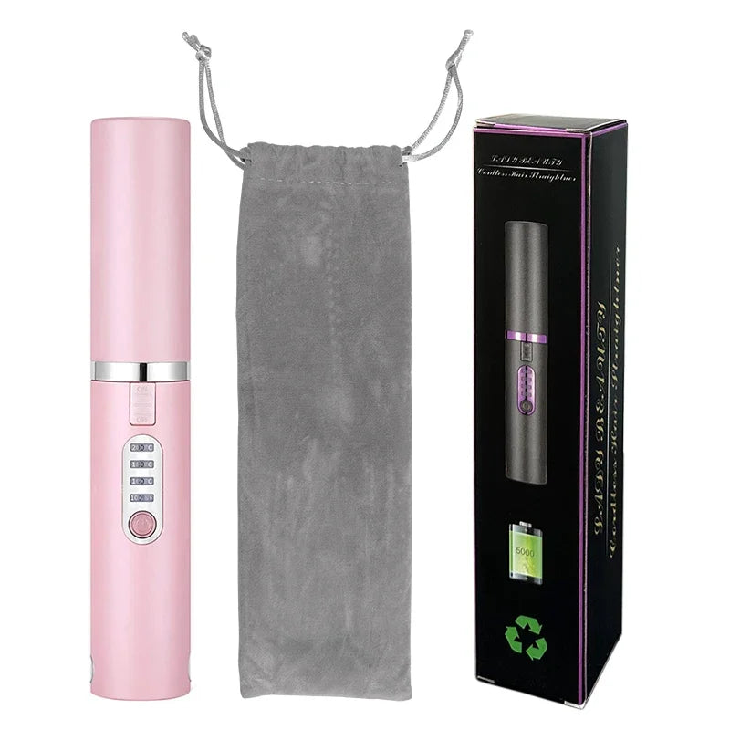 2-IN-1 Wireless Travel Hair Straightener Curler