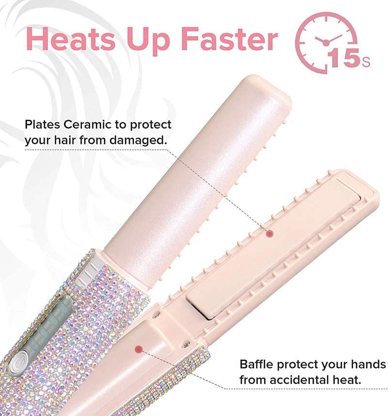 2-IN-1 Wireless Travel Hair Straightener Curler